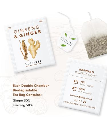 Nutra Tea - Ginger & Ginseng Tea - 120 Tea Bags - Herbal Tea (6 Pack) 6 Pack (120 Tea Bags) - Buy Online on GoSupps.com