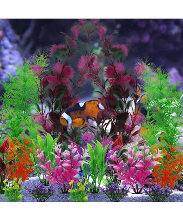 PietyPet 25 Pack Colorful Artificial Aquarium Plants for Fish Tank Decoration - Small to Large Sizes for Household and Office Aquariums - Buy Online on GoSupps.com
