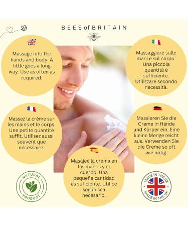 99% Natural Honey & Lavender Body Butter - 100g | Bees of Britain | Soothes Dry Skin | 5% Donation to Save Bees - Buy Online on GoSupps.com