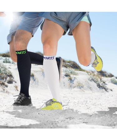 Buy XL White Graded Sports Compression Socks for Men & Women 20-30 mmHg - Perfect for Running Team Sports Flight & Nurses - Buy Online on GoSupps.com