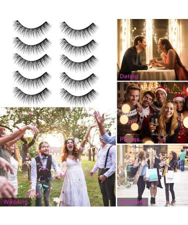 Shop Uraqt 3D False Eyelashes - 5 Pairs of Natural Thick & Fluffy Black Eyelashes - Perfect for Dramatic Makeup (002) - Buy Online on GoSupps.com