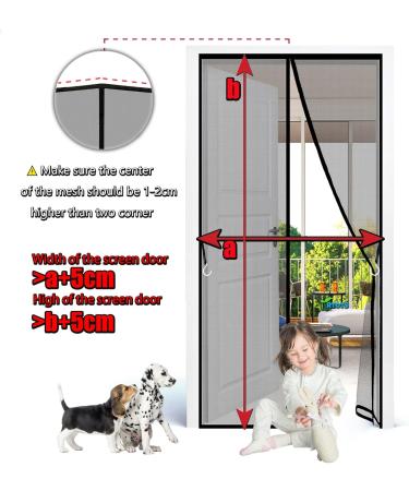 Fly Papers for Indoor Outdoor 290 x 230 cm Magnetic Flyscreen Net with Magnetic Block Closure Easy Installation Bug-Free Net for Flies/Mosquito Black Black 290x230cm/114x91inch/Width Height - Buy Online on GoSupps.com