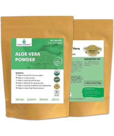 Organic Aloe Vera Powder - 100% Pure Gel for Hydrating After Sun Care - Face, Body, Skin & Hair Moisturizer - 4 oz - Buy Online on GoSupps.com