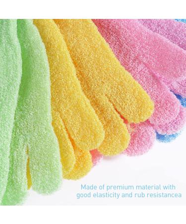 4 Pairs Exfoliating Shower Gloves - Body Scrub Gloves for Soft Skin | International Shipping - Buy Online on GoSupps.com