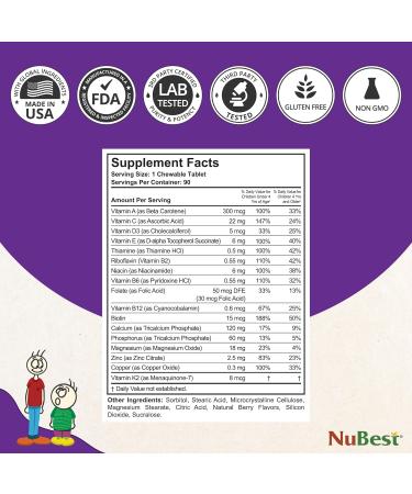 NuBest Bundle Tall Kids 90 Chewable Tablets with Berry Flavor & Probiotic Gummies Strawberry & Orange Gummies - Brain Growth Healthy Growth and Digestive Support for Kids & Teens - Buy Online on GoSupps.com