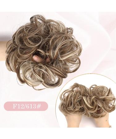 Vlasy Messy Bun Hair Piece F12/613# 60g - Curly Wavy Hair Scrunchies Extension for Women - Synthetic Chignons Accessories - Updo for Girls - Buy Online on GoSupps.com