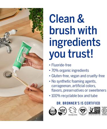 Dr. Bronner's All-One Toothpaste Spearmint 5 oz 3-Pack - Natural Oral Care Solution - Buy Online on GoSupps.com