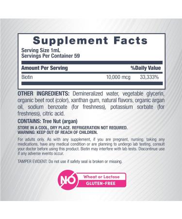 NeoCell Biotin Liquid Drops 10000mcg | 2 fl oz | Fast Acting Supplement | Berry Flavor | Hair Skin & Nails - Buy Online on GoSupps.com