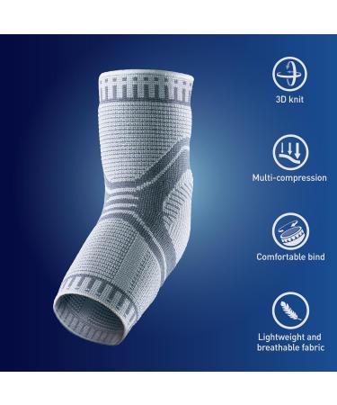 OPPO 2988 ACCUTEX Elbow Brace Compression Sleeve for Tendonitis Tennis Elbow Golfer's Elbow & Arthritis - Unisex Gray Small - Buy Online on GoSupps.com
