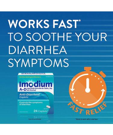 Imodium A-D Diarrhea Relief Caplets 48 ct. | Loperamide Hydrochloride Diarrheal Medicine - Buy Online on GoSupps.com
