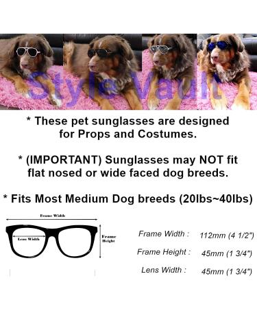 Aviator Sunglasses for Medium Dog Breeds 20-40 lbs - Black | Style Vault G010 Pet Costume - Buy Online on GoSupps.com