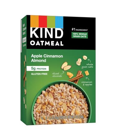 KIND Oatmeal, Apple Cinnamon Almond, Gluten Free, Low Sugar, Individual Packets, 30 Count