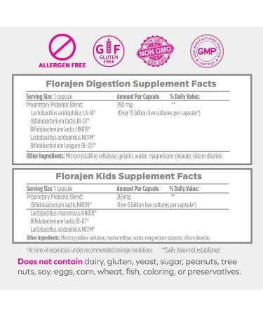 Buy Florajen Refrigerated Probiotics for Kids | Relieve Gas Bloating & Constipation | Supports Gut Health | 60 Capsules - Buy Online on GoSupps.com