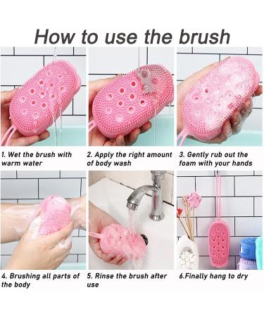 Draduo Silicone Double Sided Body Bath Brush - Cute Bear Design (Green&Pink) - Buy Online on GoSupps.com