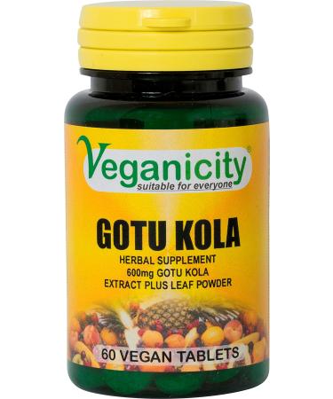 Veganicity Gotu Kola 600mg : Women's Health Herbal Supplement - 60 Tablets in a Planet-Friendly 99% Recycled Pot
