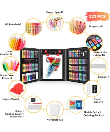 iBayam Art Kit for Kids and Teens - Drawing, Sketching, and Coloring Set with Trifold Easel, Sketch Pad, and Variety of Art Supplies - Buy Online on GoSupps.com