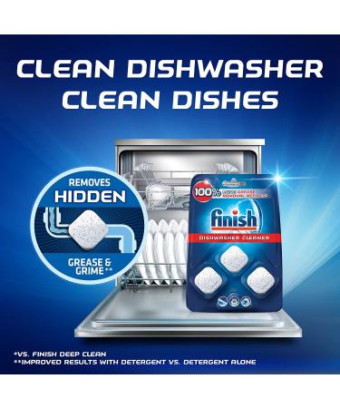 Finish In-Wash Dishwasher Cleaner - 3 Count, Pack of 4 | Removes Hidden Grease & Grime - Buy Online on GoSupps.com