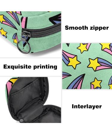 Rainbow Star Menstrual Pad Bag with Zipper | Stylish Tampon & Ladies Napkin Storage for Women & Girls - Buy Online on GoSupps.com