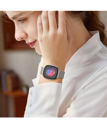Highs Replacement Wristband for Fitbit Versa 3 & Sense 2 - Dual Magnetic Adjustable Stainless Steel Bracelet for Men & Women - Buy Online on GoSupps.com