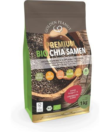 Buy Organic Chia Seeds 1 kg - Golden Peanut | Gluten-Free & Natural Salvia Hispanica - International Shipping - Buy Online on GoSupps.com