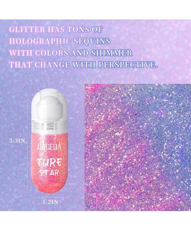 Pheral Roll-On Body Glitter Gel | Mermaid Makeup Festival Rave Accessories | Holographic Face Paint & Hair Glitter | Sparkling Body Shimmer for Halloween & Rave Parties (06 Pink) - Buy Online on GoSupps.com