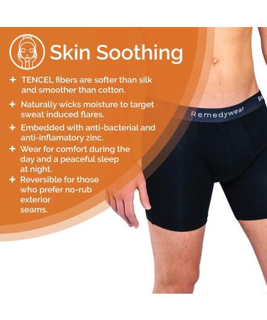 Remedywear Men's Boxer Briefs for Jock Itch & Eczema Relief | Soothing Allergy Underwear (White Medium) - Shop Now - Buy Online on GoSupps.com