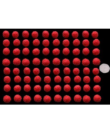 60 x Edible 3D Raspberries Raspberry icing toppers cake cupcakes decorations (Red)