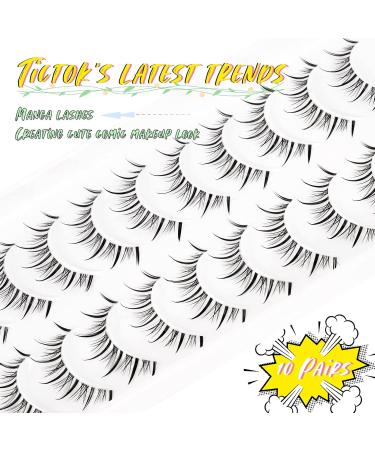 Emeda Manga Eyelashes - 10 Pairs Anime False Lashes for Cosplay | Transparent Band Japanese Manga Eyelashes (EM 03) - International Shipping Available - Buy Online on GoSupps.com