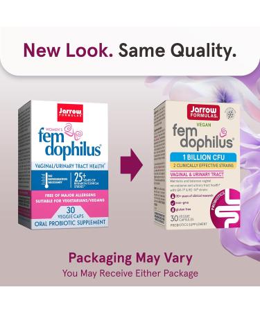 Jarrow Formulas Fem-Dophilus - 1 Billion Probiotics for Vaginal & Urinary Health, 30 Caps - Buy Online on GoSupps.com
