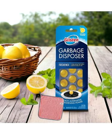 Glisten Garbage Disposal Cleaner & Deodorizer | Lemon-Scented Cleaning Towels | 10 Easy-to-Use Capsules | Odor Eliminator for Kitchen Sinks - International Shipping - Buy Online on GoSupps.com