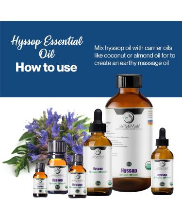 uh*Roh*Muh Organic Hyssop Essential Oil - 100% Pure & Natural Aromatherapy Oil Fresh Floral Scent USDA Certified Organic 5ml - Perfect for Diffusers - Buy Online on GoSupps.com