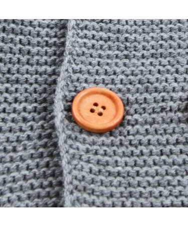 Mimixiong Baby Boy Hooded Cardigan: Long Sleeve Grey Coat (18-24 Months) - Buy Online on GoSupps.com