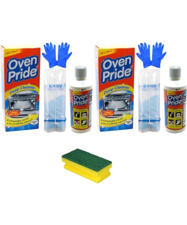 2 x 500ml Oven Pride Complete Oven Cleaner Kit With 1 Big Degreaser Sponge And Instructions | Bags For Cleaning Oven Racks | HG Oven | Grill & Barbecue Cleaner Spray | Easy To Use - Buy Online on GoSupps.com