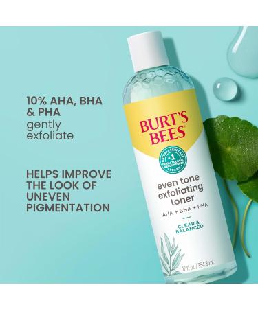 Burt's Bees Clear & Balanced Even Tone Liquid Face Exfoliator - Gentle Pore Reducing & Uneven Pigmentation Solution - 12 Oz | International Shipping Available - Buy Online on GoSupps.com