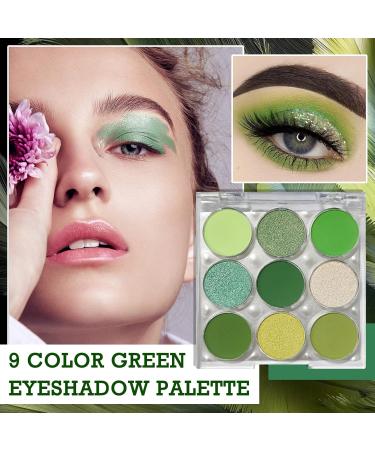 Green Glitter Eyeshadow Palette 9 Colors Matte Waterproof Eyeshadow Makeup Pallete Blendabale Long Lasting Highly Pigmented Shimmer Eye Shadow Palette Green Christmas Party Halloween Daily Makeup - Buy Online on GoSupps.com