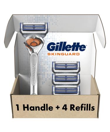 Gillette SkinGuard Men's Razor Flex Handle + 4 Blade Refills