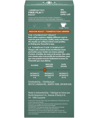 Starbucks By Nespresso Pike Place 5 X 10 Nespresso Coffee Pods 50 Count Pike Place 10 count (Pack of 5) - Buy Online on GoSupps.com