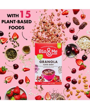Bio&Me: Super Berry Gut-Loving Granola 5-Pack (5 x 360g Total) / Vegan No Added Sugar High Fibre Breakfast - Buy Online on GoSupps.com