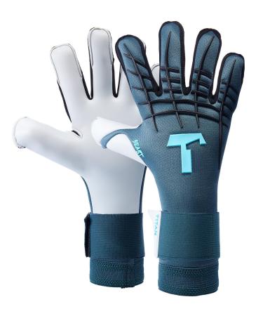 T1tan goalkeeper gloves Beast without finger protection for adults football gloves Unisex 4mm professional grip - various size & colors petrol beast 3.0 7