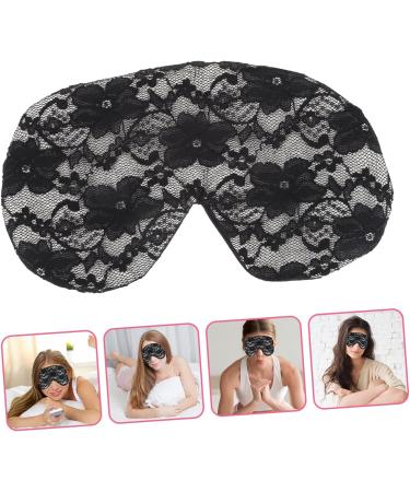 Angoily Lace Flower Eye Mask | Lightweight Polyester Face Mask for Travel | 22x9x0.8cm Black | Ideal for Eye Relaxation & Sleep - Buy Online on GoSupps.com