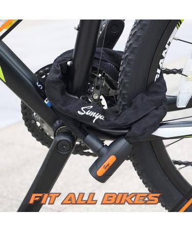 SUNYA Bike Chain Lock - Heavy Duty Anti-Theft Bicycle Lock with 2 Keys - Black Sleeve - Buy Online on GoSupps.com