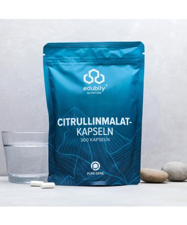 Edubily Nutrition Citrullin Malat Capsules - Caffeine-Free Pre-Workout Supplement - 2.9g Pure L-Citrullinmalat per Capsule - 300 Count - Buy Online on GoSupps.com