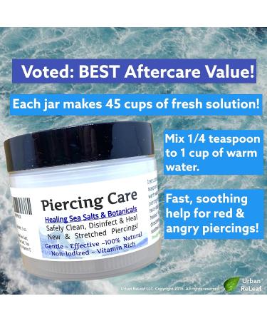 Urban ReLeaf Piercing Solution: Healing Sea Salts & Tea Tree Aftercare for New & Stretched Piercings - Buy Online on GoSupps.com