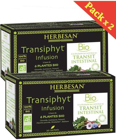 Herbesan Transiphyt Organic Herbal Tea Infusion Pack of 2 Boxes of 20 Bags (2) - Buy Online on GoSupps.com