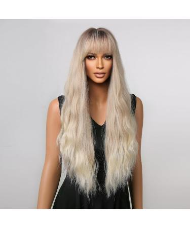 Shop Testar 28 Inch Ombre Blonde Wig - Natural Curly Wavy Hair for Everyday Halloween Party & Cosplay - Buy Online on GoSupps.com