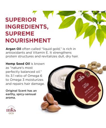 MKS eco Whip Skin Butter - 8 oz Total Body Moisturizer with Argan Oil Hemp Seed Oil & Shea Butter - Vegan & Cruelty Free - International Shipping Available - Buy Online on GoSupps.com