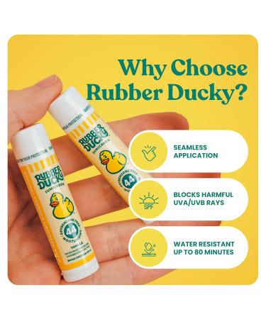 Rubber Ducky Lip Sunscreen Balm - SPF 44 Water Resistant Vegan Untinted Vanilla Flavor - Broad Spectrum Protection with Vitamin E | 24 Pack (All Season - Buy Online on GoSupps.com