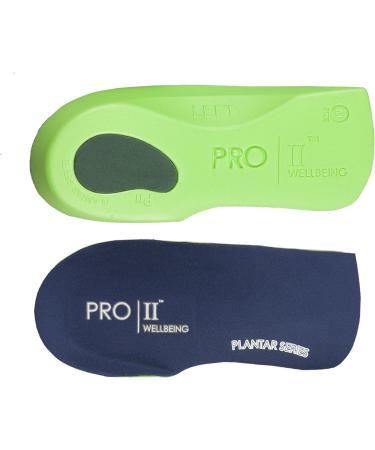 PRO 11 WELLBEING 1 Pair of Ultra Slim Fitting 3/4 Orthotic Insoles with Poron Heel Cushion Plantar Fasciiits Releif (XL 11/13 UK Black) XL 11/13 UK Black - Buy Online on GoSupps.com