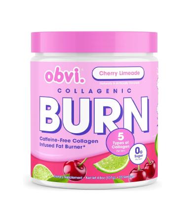 Obvi Collagenic Burn Powder | Collagen Peptide Blend with GBB Ashwagandha & Green Coffee | Boosts Metabolism Energy and Wellness | Supports Skin Hair Nails Joints | Cherry Limeade 25 Servings