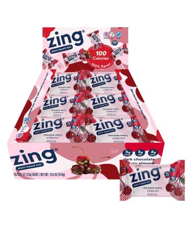 Zing Dark Chocolate Cherry Kids Protein Bars Gluten Free 100 Calorie Mini Bars with High Protein Vegan Nutrition Bars Dairy Free Plant Based Kosher Low Sugar No Sugar Alcohols - 18 count